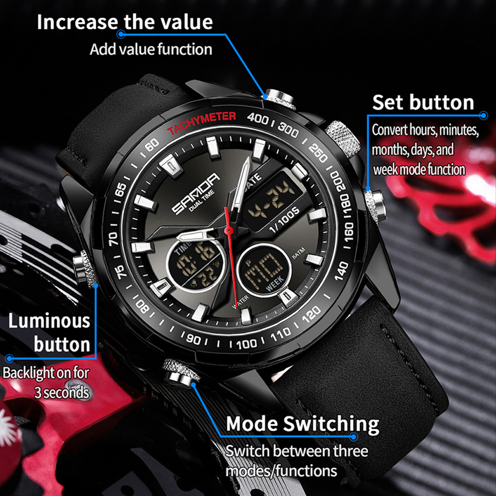 SANDA Luxury Chronograph Men W - đánh giá và giá Smartwatch Branded Watches For Men