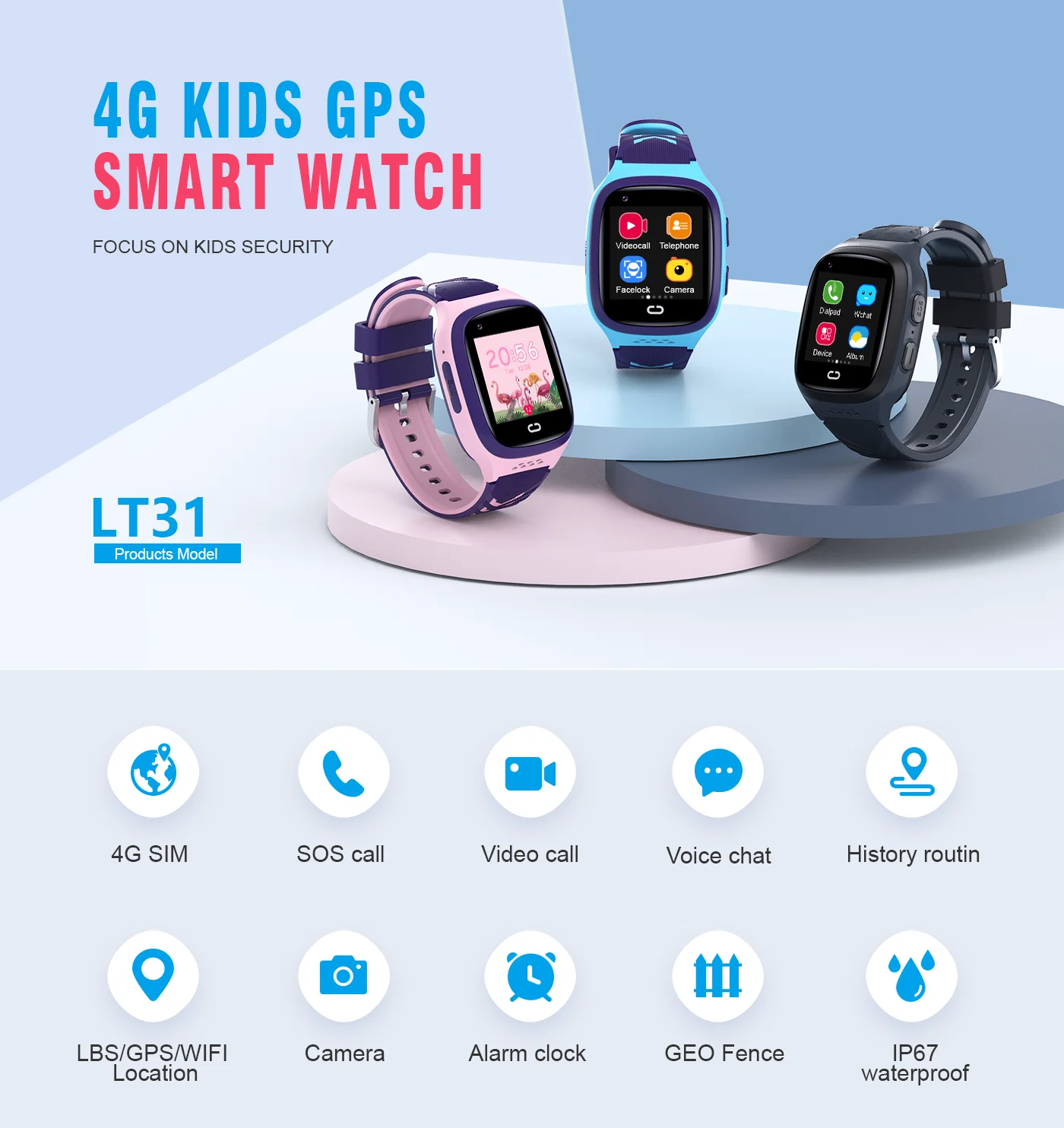 4G Kids Smartwatch SOS Waterpr - đánh giá và giá Smartwatch Watches For Girls