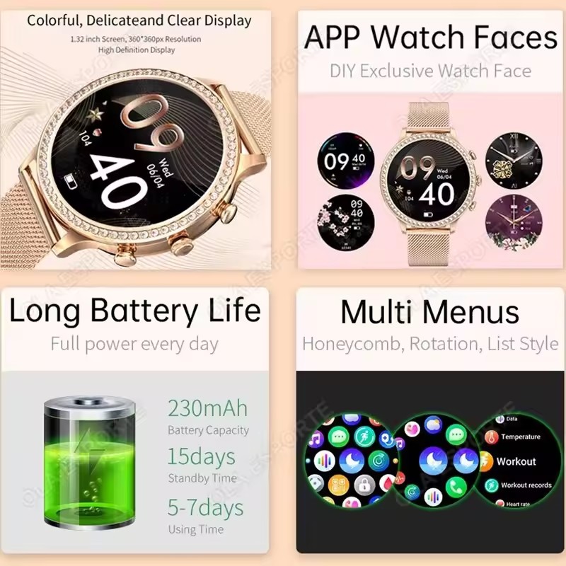 Elegant Ladies' Smartwatch Blu - đánh giá và giá Smartwatch Watches For Girls